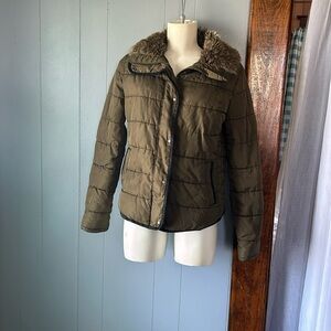 Dark Olive Green Quilted Jackets
